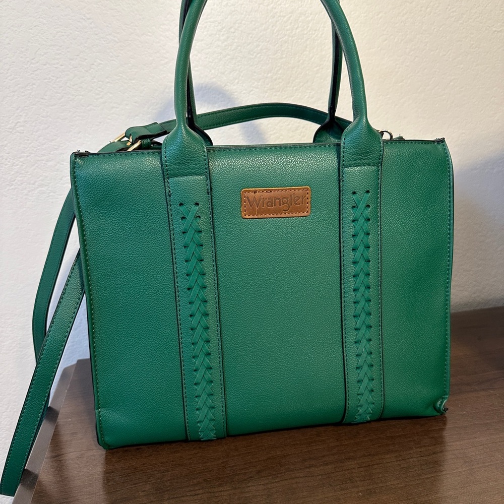 Wrangler Green Tote with Braided Detail